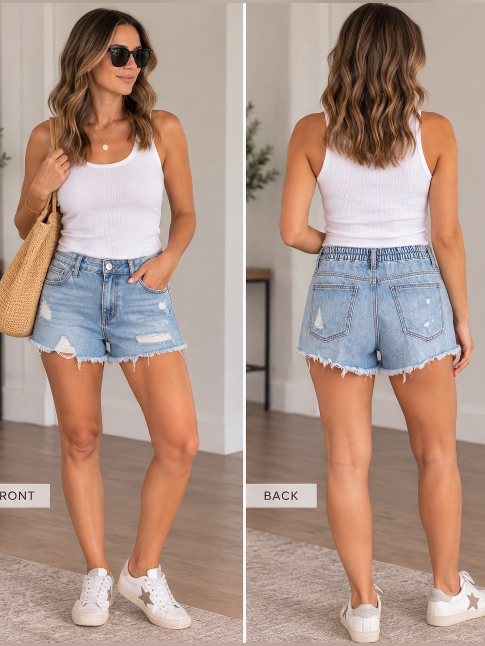 aerie Distressed Blue Denim Cutoff Shorts small